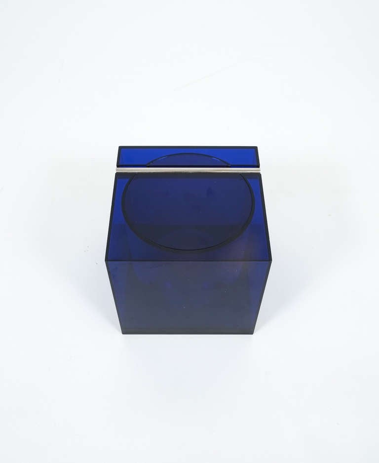 Space Age Rare Blue Lucite Ice Bucket By Cini & Nils Milano