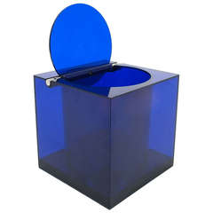 Rare Blue Lucite Ice Bucket By Cini & Nils Milano
