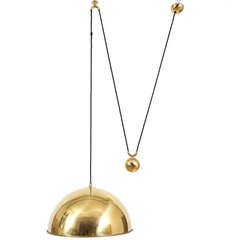 Large Adjustable Brass Counterweight Pendant by Florian Schulz