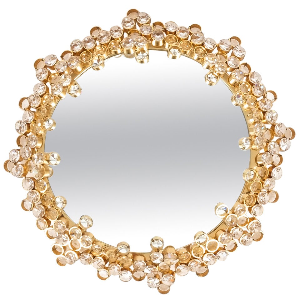 Petit Palwa Gilded Brass and Crystal Mirror