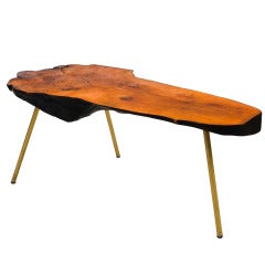 Large Tree Trunk Table Attributed To Carl Aubock