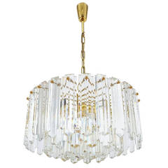 J.T. Kalmar Tiered Crystal Glass and Gilded Brass Chandelier 8
