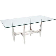 Sculptural Knut Hesterberg Coffee Table Made From Polished Aluminium