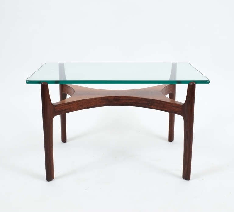 Danish Sven Ellekaer Petite Coffee or Side Table Teak Wood and Glass, Denmark, 1960