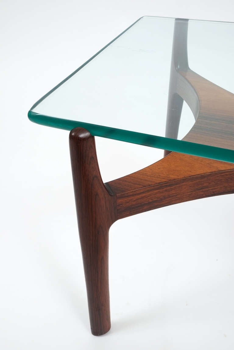 Sven Ellekaer Petite Coffee or Side Table Teak Wood and Glass, Denmark, 1960 In Excellent Condition In Vienna, AT