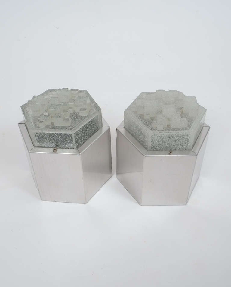 Pareja de Apliques Estilo Poliarte Color Glas Italia, 1960 Italiano en venta
