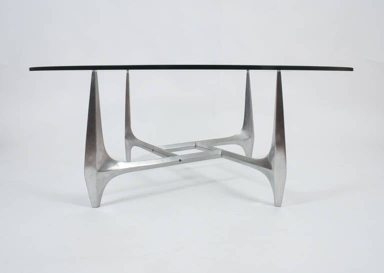 Mid-20th Century Sculptural Aluminum Coffee Table by Knut Hesterberg