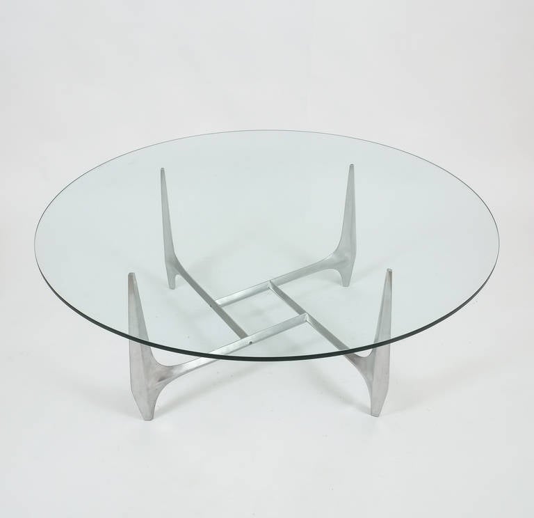 Space Age Sculptural Aluminum Coffee Table by Knut Hesterberg