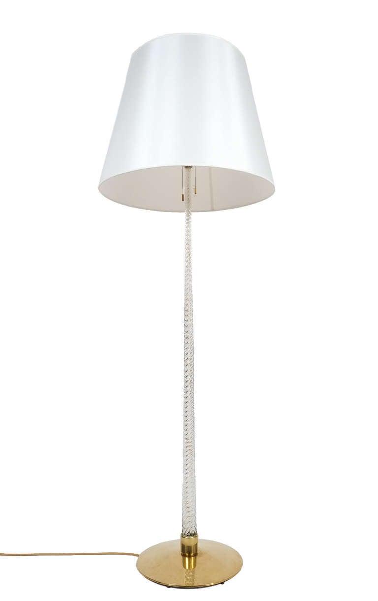 J T Kalmar Floor Lamp Twisted Unicorn Glass Rod Light Austria 1950