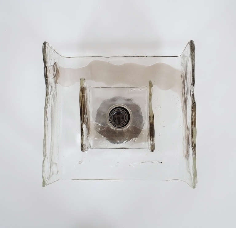 Modernist Carlo Nason Murano Swirl Glass Flush Mount In Excellent Condition In Vienna, AT