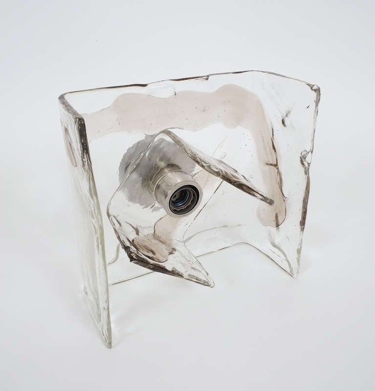 Late 20th Century Modernist Carlo Nason Murano Swirl Glass Flush Mount