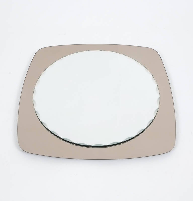 Smoked glass frame mirror with 19.6