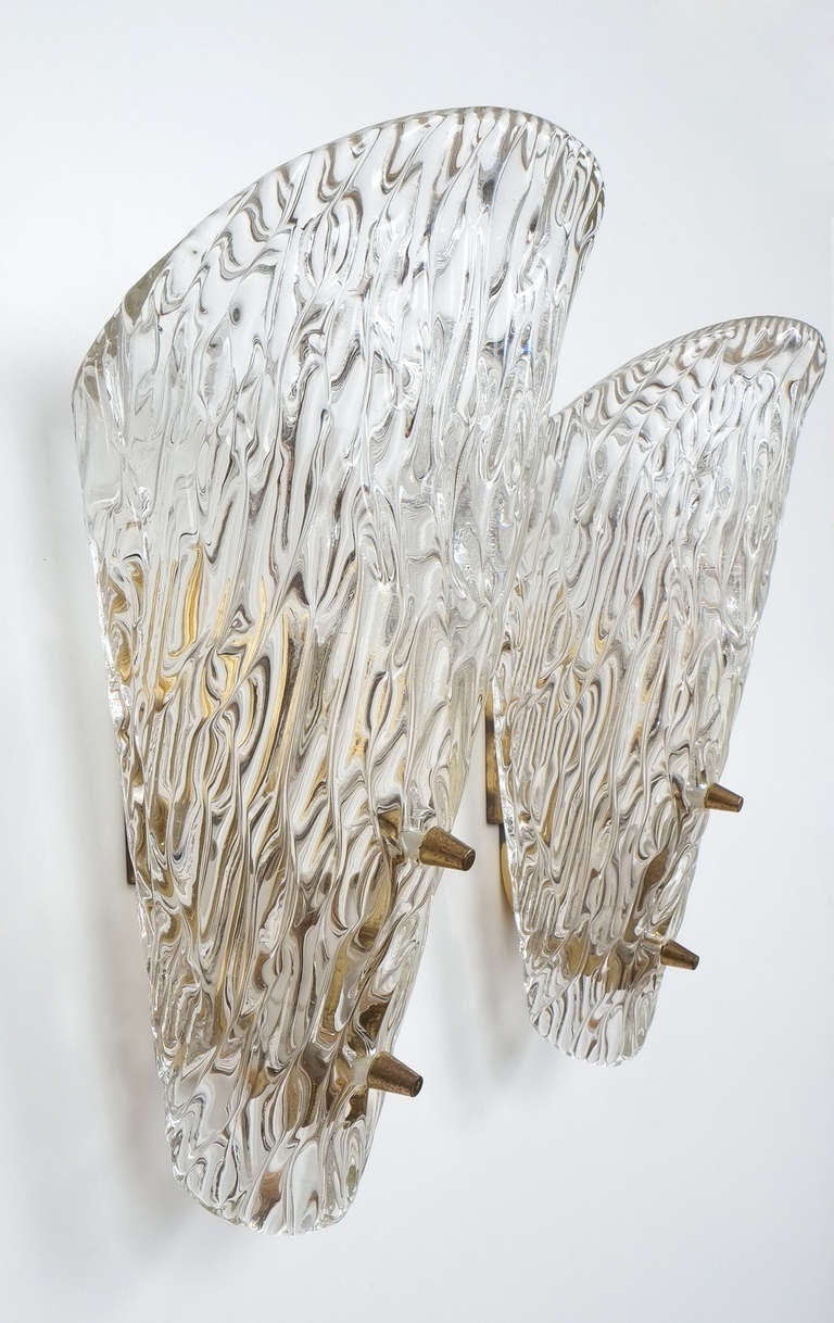 Textured Glass Sconces by J.T Kalmar In Good Condition In Vienna, AT