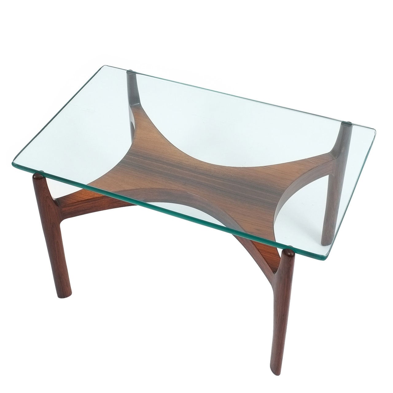 Sven Ellekaer Petite Coffee or Side Table Teak Wood and Glass, Denmark, 1960