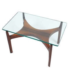 Sven Ellekaer Petite Coffee or Side Table Teak Wood and Glass, Denmark, 1960