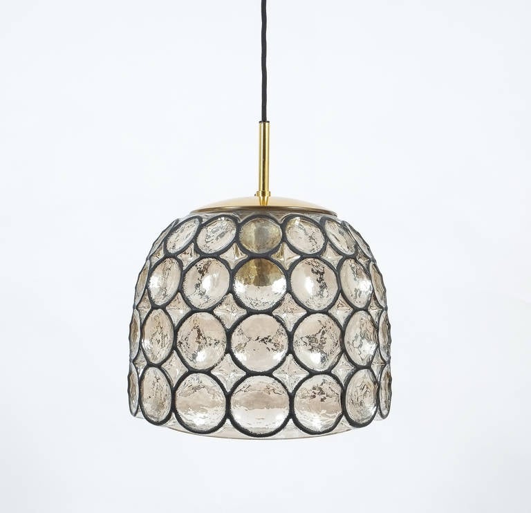 Large Iron and Glass Pendant by Limburg, 1960