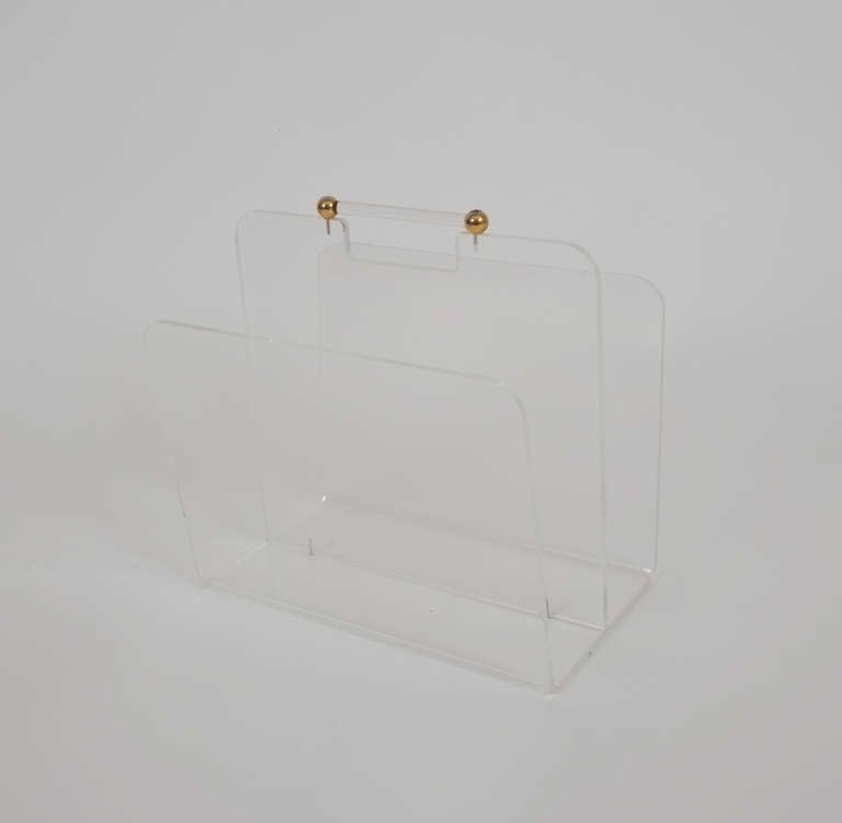 Italian Lucite Magazine Rack from Italy