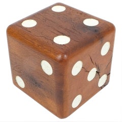 Large Solid Wooden Dice, circa 1950