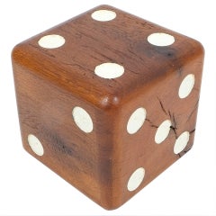 Vintage Large Solid Wooden Dice, circa 1950