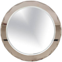 Large Italian Scalloped Mirror in the Style of Fontana Arte