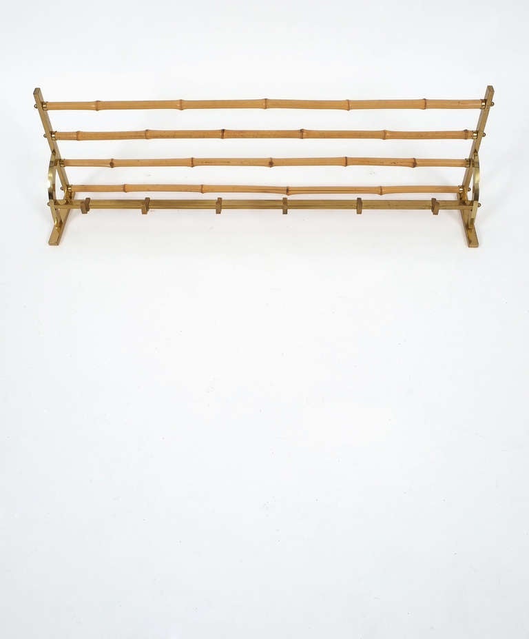 Nice 1950 Bamboo Brass Coat Rack In Good Condition In Vienna, AT