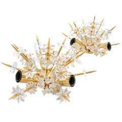 Fantastic Pair Starburst Crystal Sconces by Bakalowits & Sohne