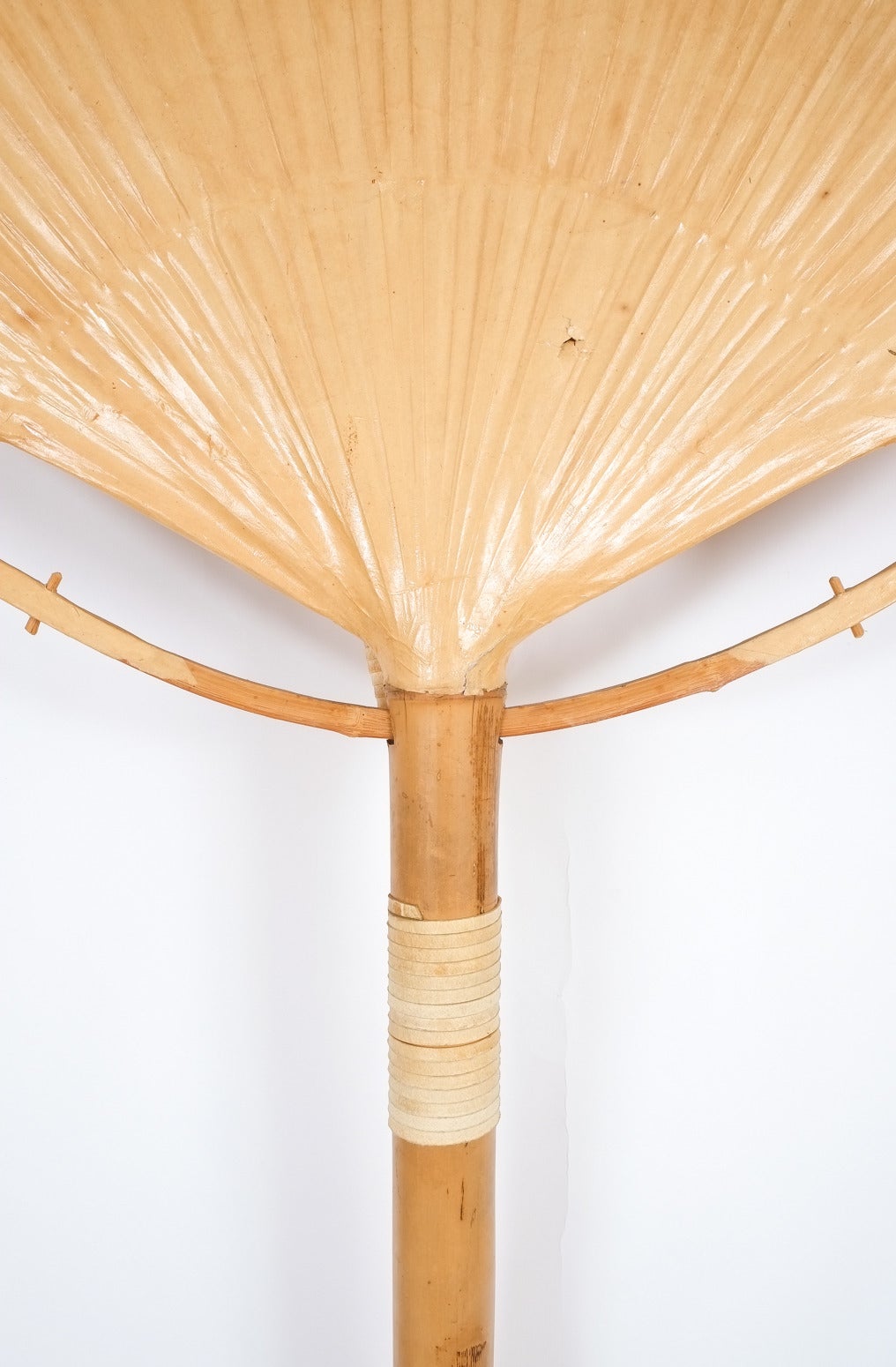 Late 20th Century Large Bamboo Floor Lamp Uchiwa One by Ingo Maurer