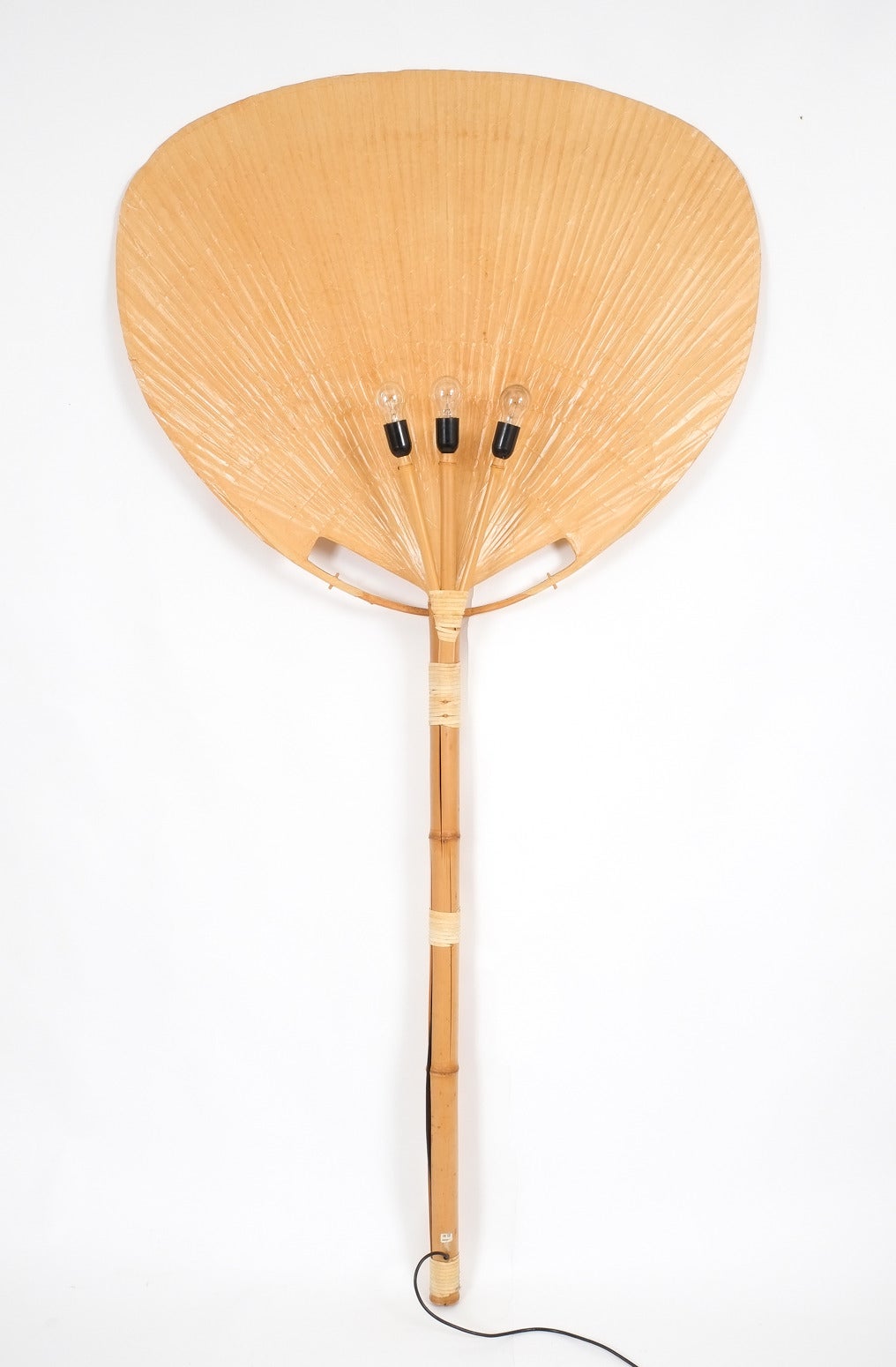 German Large Bamboo Floor Lamp Uchiwa One by Ingo Maurer