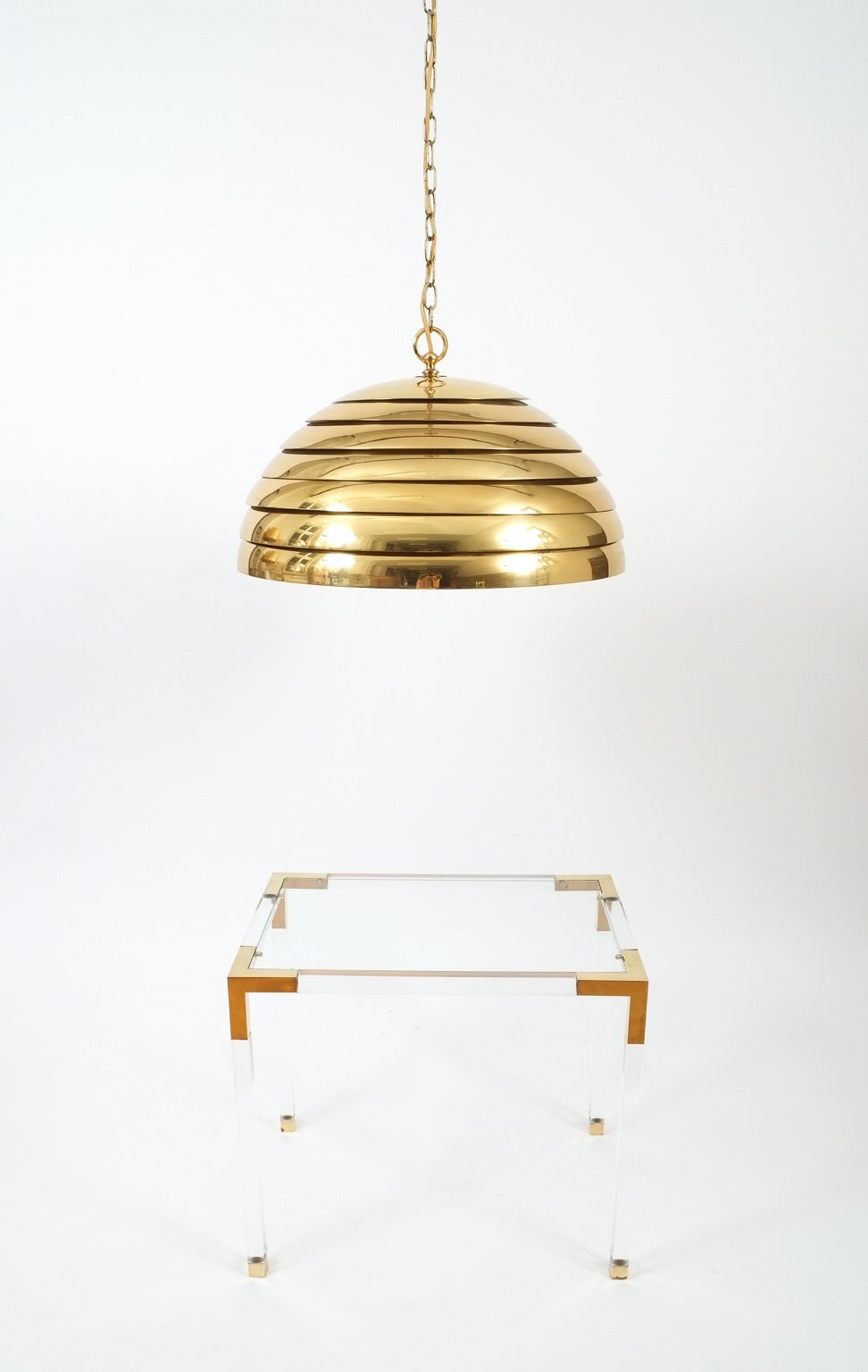 large brass dome pendant light