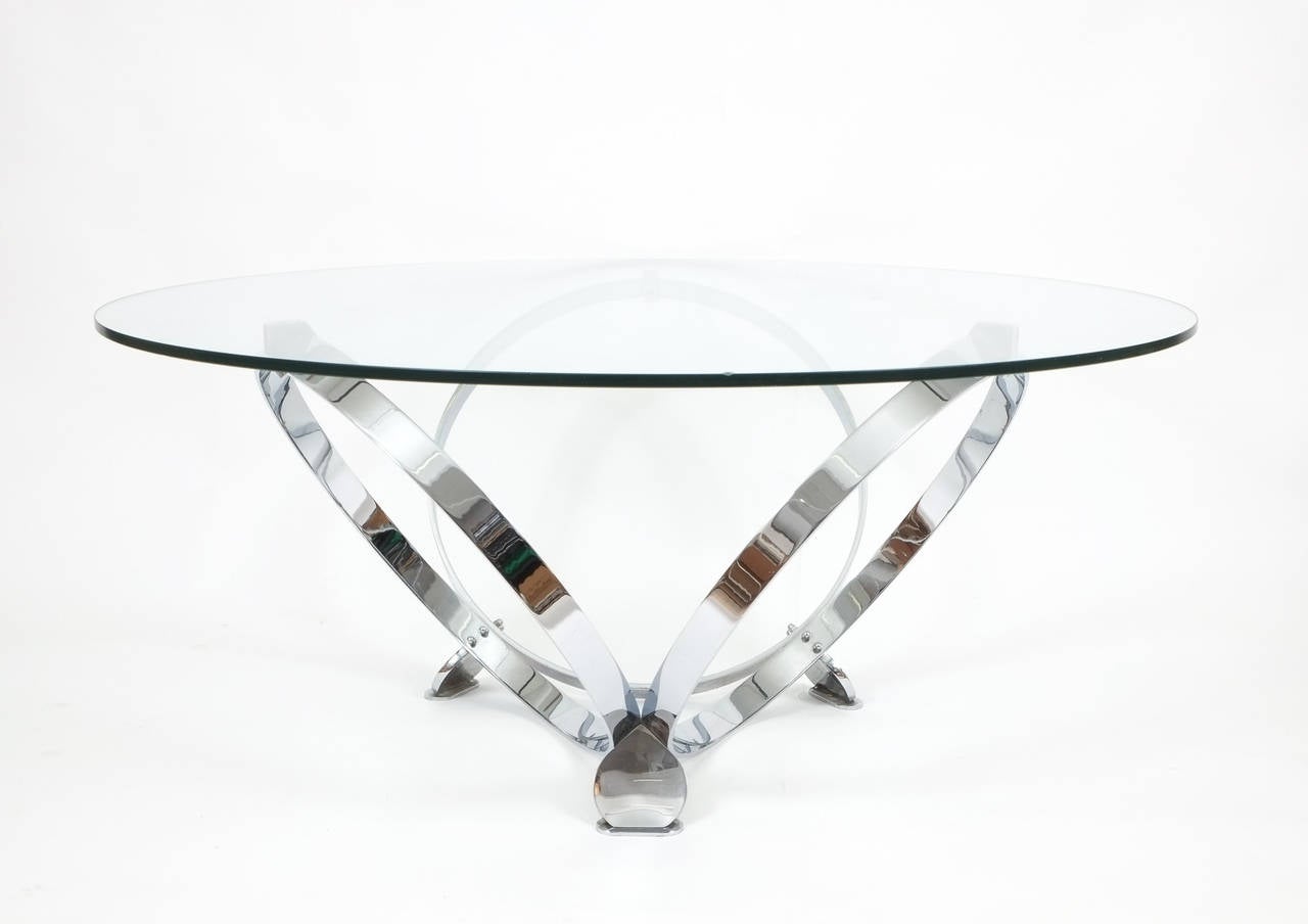 Space Age Elegant Chrome Ring Coffee Table by Knut Hesterberg, circa 1970