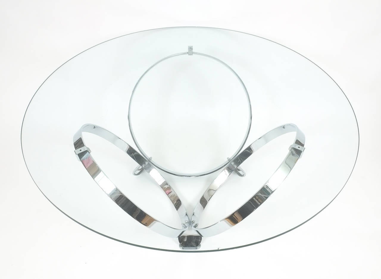Elegant Chrome Ring Coffee Table by Knut Hesterberg, circa 1970 In Good Condition In Vienna, AT