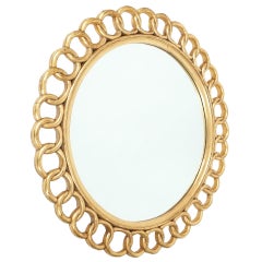 Stunning Giant Guilded Wooden Wall Ring Mirror From Italy