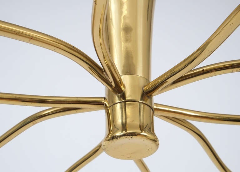 Polished J.T Kalmar Brass Sputnik Scorpio Chandelier Ceiling Lamp Light, 1950 For Sale