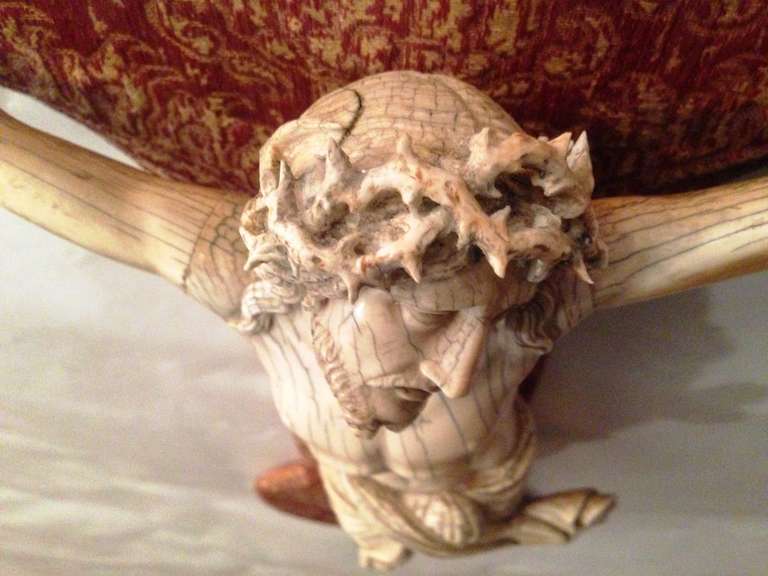 Carved 18th Century French  Christ in Ivory
