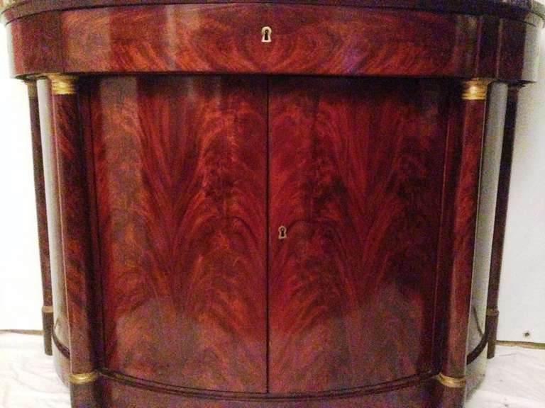 19th French Half-Moon Empire Buffet In Mahogany Flame