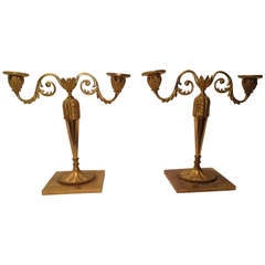 19th French Pair Candelabres In Gilt Bronze Charles x