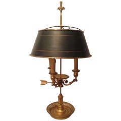 19th French  Bouillotte In Bronze Gold Empire