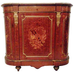 19th French Inlaid Buffet In Various Qualities
 Of White Marble, Precious Woods