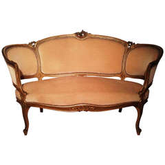 Antique 19th Century French Sofa of Gilded Wood, Napoleon III