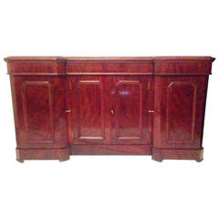 Antique 19th Century England In Feather Mahogany Buffet with Four Doors