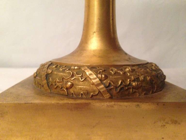 19th Century French Pair of Bronze Gold Vases Charles X Period For Sale 1