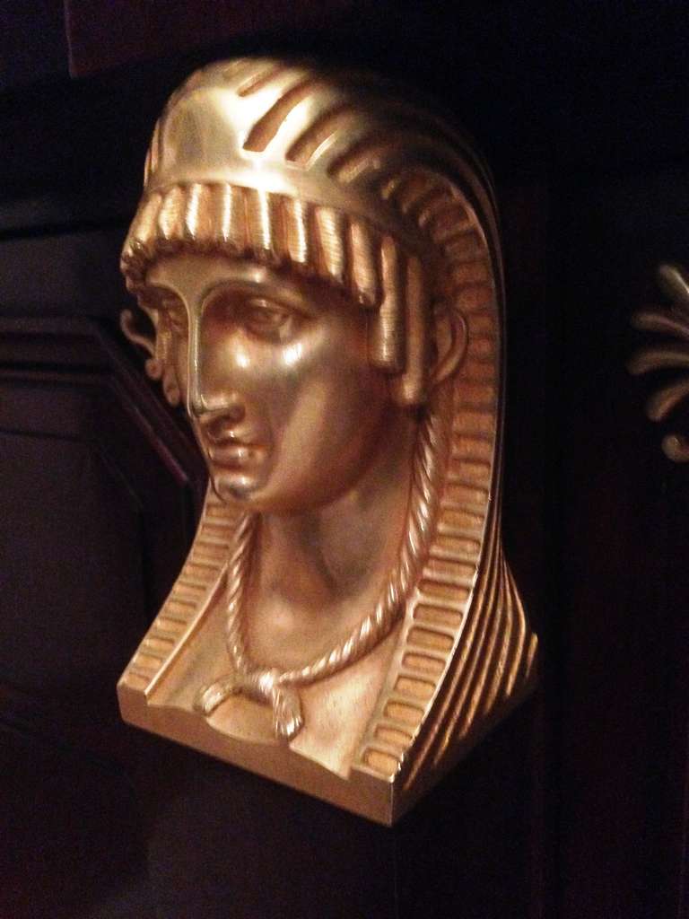 19th Century French Buffet in Feather Mahogany of the Return of Egypt with Gilded Bronze 3