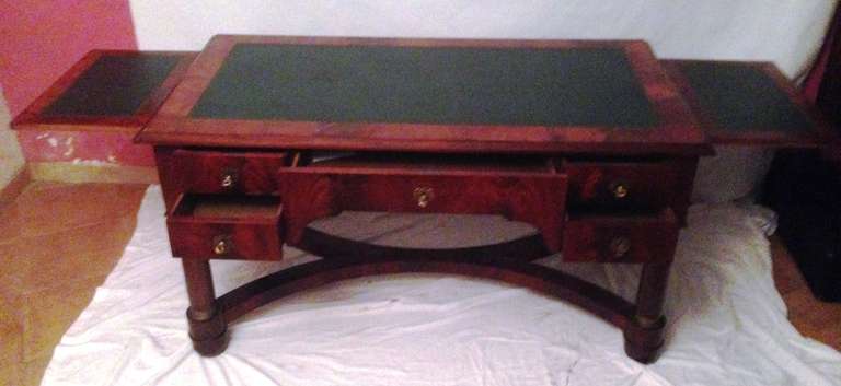 19th Century French Empire Mahogany Desk with Bronze Mounts 1