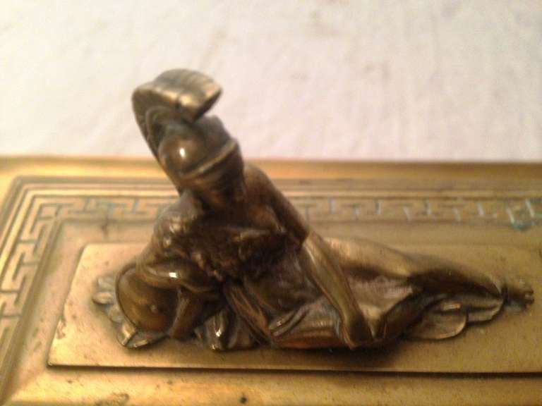 19th Century French Gilded Bronze Inkwell in Napoleon III Period For Sale 4