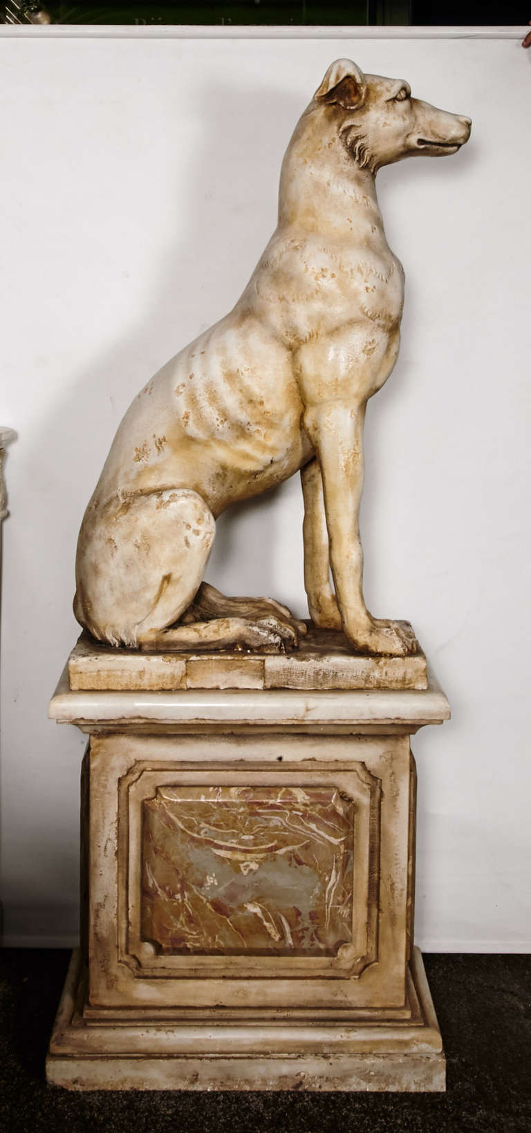 19th Century Italian Pair of Greyhounds in Marble For Sale 6
