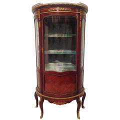 19th Century French Showcase Rosewood with Good Napoleon III Bronze Dore