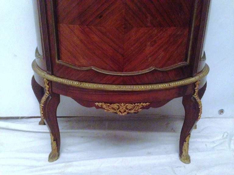 19th Century French Showcase Rosewood with Good Napoleon III Bronze Dore