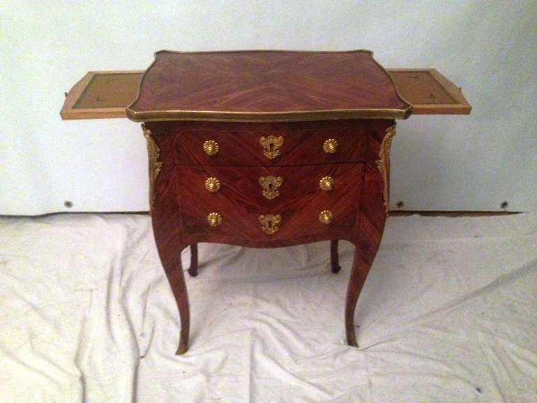 19th Century French Bedside Travel Table in Rosewood