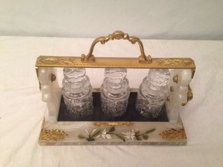 18th Century French Port Liqueur Marble & Bronze Dore