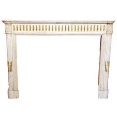 Antique 19th French Fireplace in White Marble Carrara